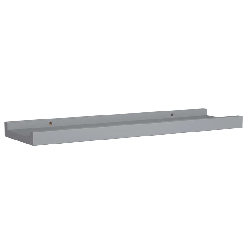 Bilderleisten 2 Stk. Grau 40x9x3 cm MDF