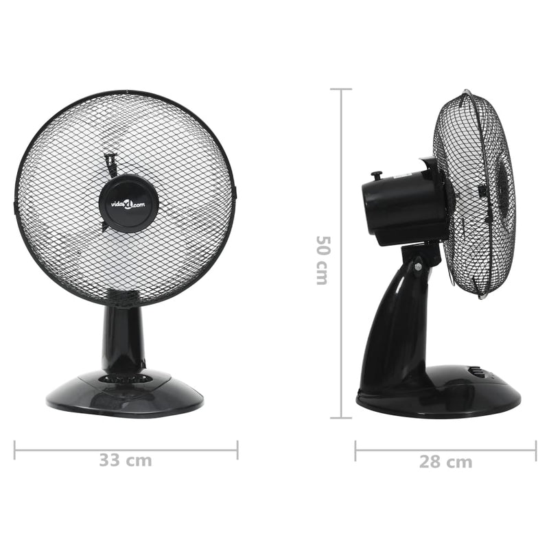 Tischventilator 3 Geschwindigkeiten 30 cm 40 W Schwarz