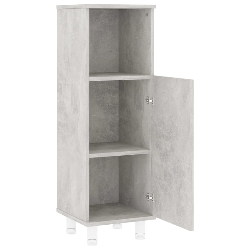 Badezimmerschrank Betongrau 30x30x95 cm Holzwerkstoff