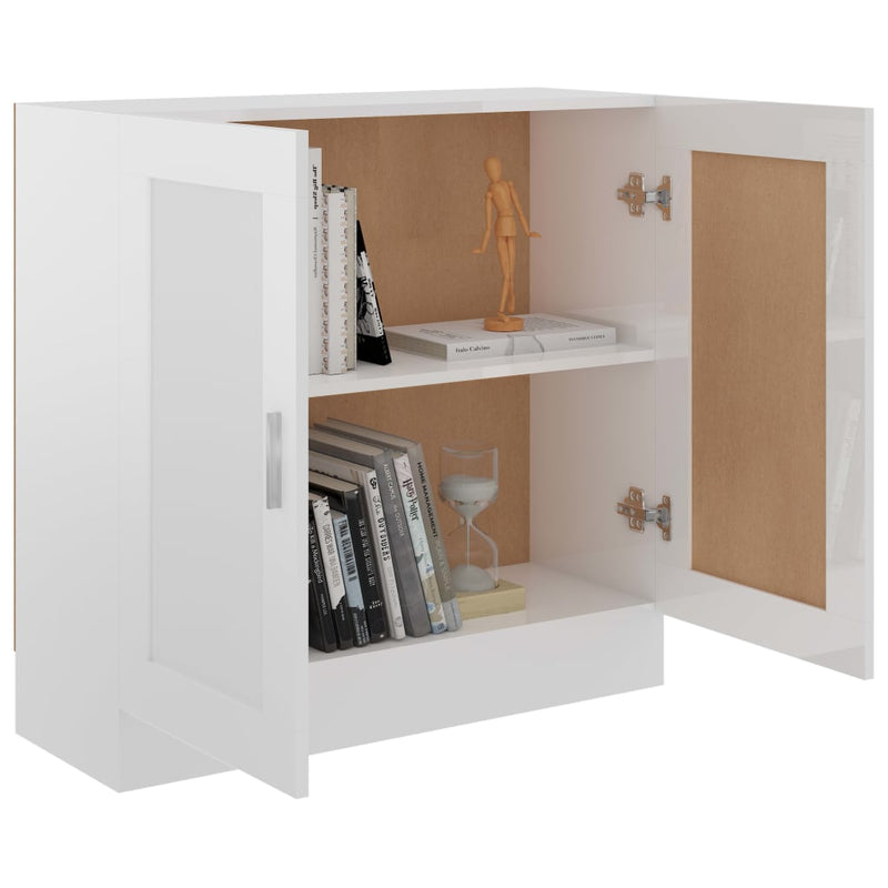 Bücherschrank Hochglanz-Weiß 82,5x30,5x80 cm Holzwerkstoff