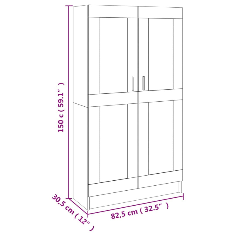 Bücherregal Sonoma-Eiche 82,5x30,5x150 cm Holzwerkstoff