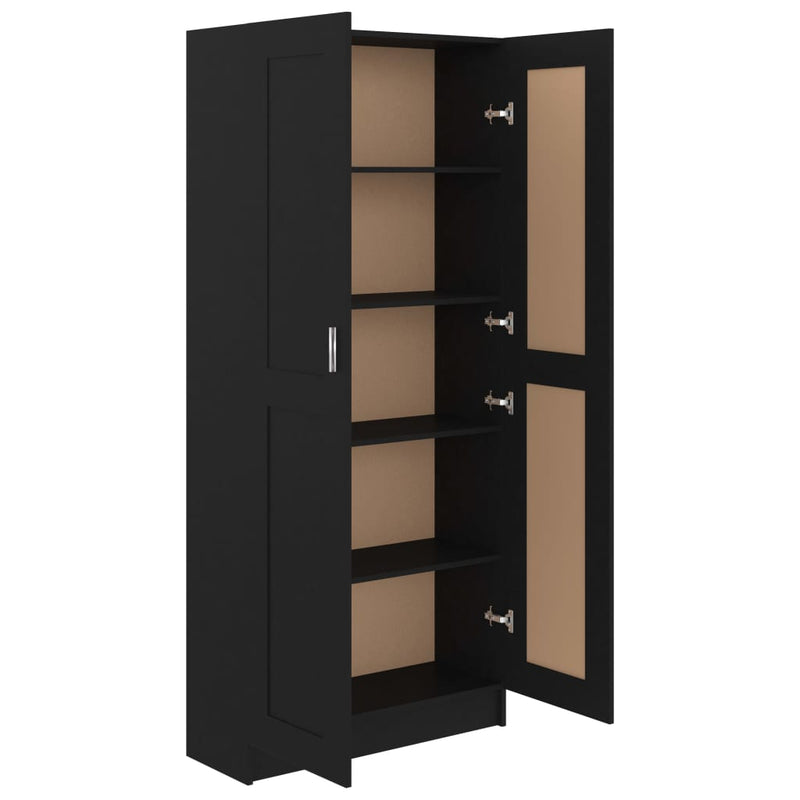 Bücherschrank Schwarz 82,5x30,5x185,5 cm Holzwerkstoff