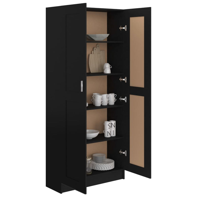 Bücherschrank Schwarz 82,5x30,5x185,5 cm Holzwerkstoff