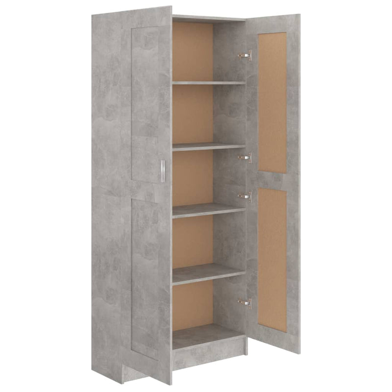 Bücherschrank Betongrau 82,5x30,5x185,5 cm Holzwerkstoff