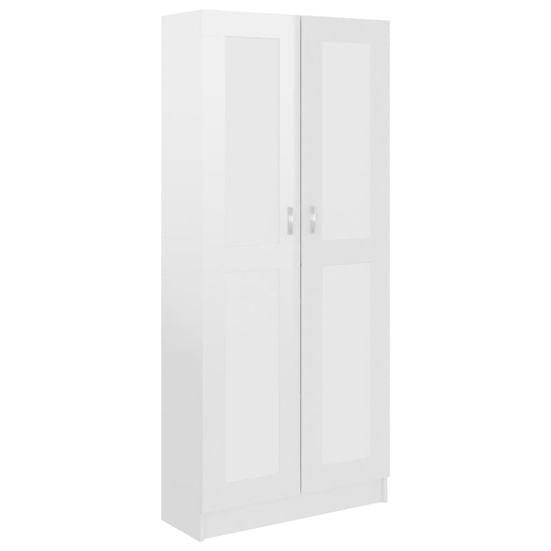 Bücherschrank Hochglanz-Weiß 82,5x30,5x185,5 cm Holzwerkstoff