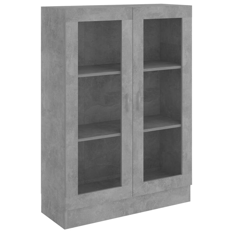 Vitrinenschrank Betongrau 82,5x30,5x115 cm Holzwerkstoff