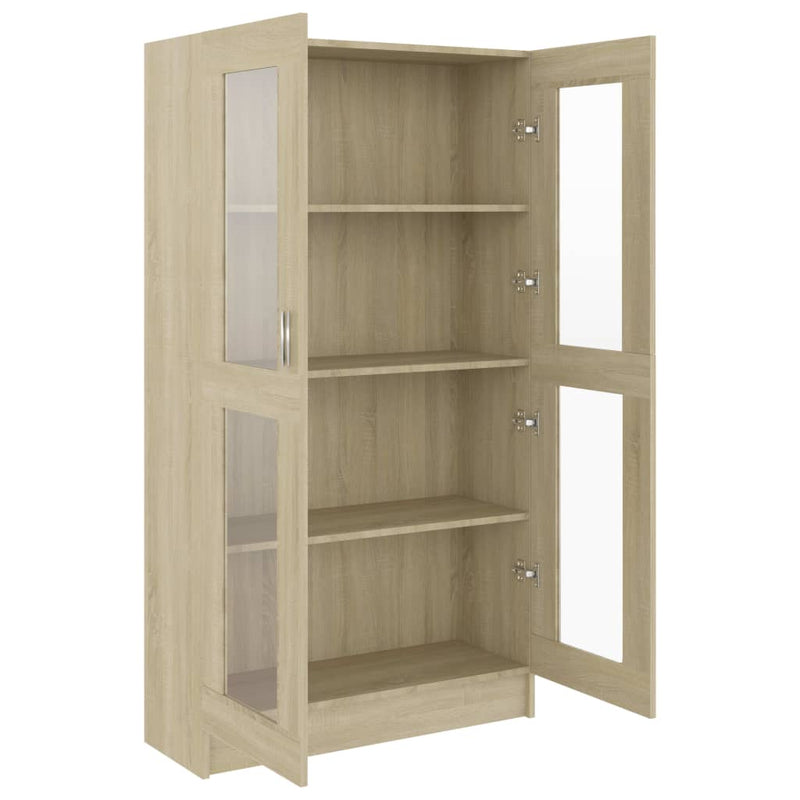 Vitrinenschrank Sonoma-Eiche 82,5x30,5x150 cm Holzwerkstoff