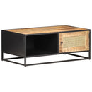 Couchtisch 90X50X35 Cm Raues Mangoholz Und Wiener Geflecht