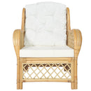 Sessel Mit Kissen Natürliches Rattan Und Leinen