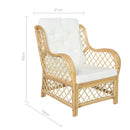 Sessel Mit Kissen Natürliches Rattan Und Leinen