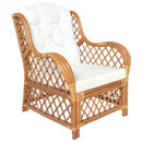 Sessel Mit Kissen Natürliches Rattan Und Leinen