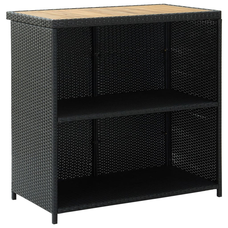 3-tlg. Bar-Set Poly Rattan Schwarz