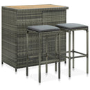 3-Tlg. Bar Set Poly Rattan