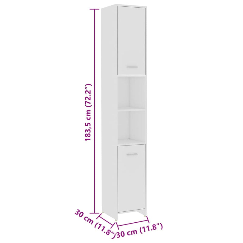 4-tlg. Badmöbel-Set Weiß Holzwerkstoff