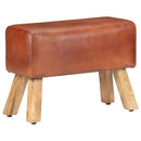 Sitzbank Turnbock-Design 58Cm Echtleder Mango Massivholz