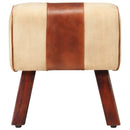 Sitzbank Turnbock-Design Braun Echtleder Massivholz Mango