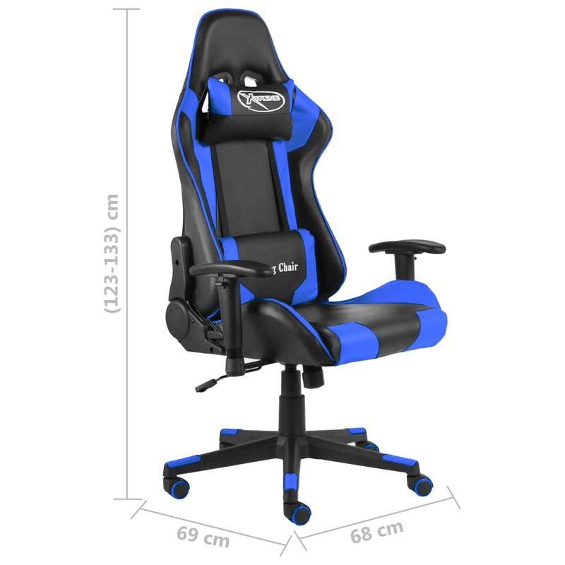 Gaming-Stuhl Drehbar Blau PVC