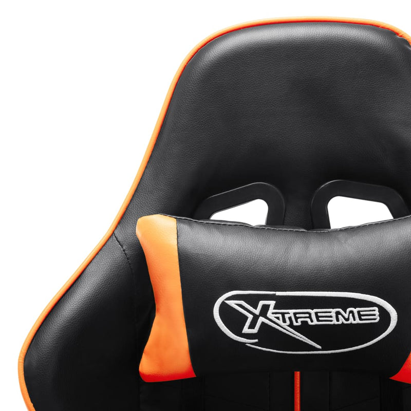 Gaming-Stuhl Schwarz und Orange Kunstleder