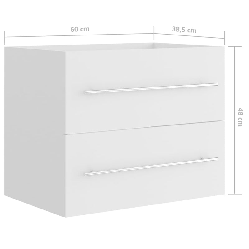 Waschbeckenunterschrank Weiß 60x38,5x48 cm Holzwerkstoff