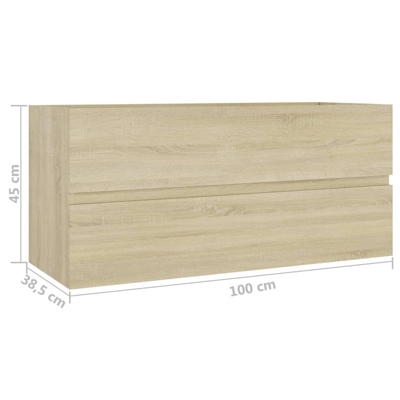 Waschbeckenunterschrank Sonoma-Eiche 100x38,5x45 cm