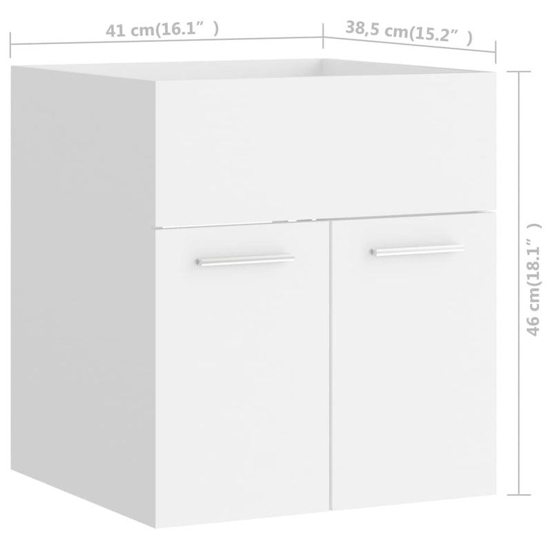 2-tlg. Badmöbel-Set Weiß Holzwerkstoff