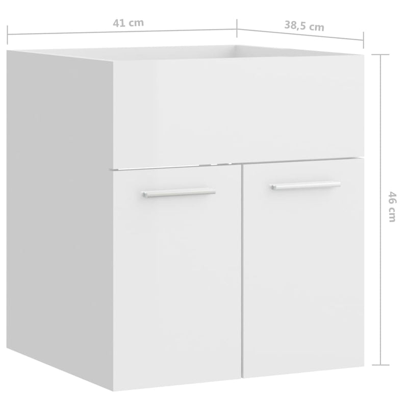 2-tlg. Badmöbel-Set Hochglanz-Weiß Holzwerkstoff