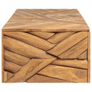 Couchtisch Erosion Teak Massivholz 110X35X38 Cm