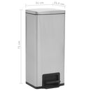 Mülleimer Mit Pedal Anti-Fingerabdruck 30 L N Edelstahl