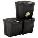 Stapelbare Mülleimer 3 Stk. 75 L