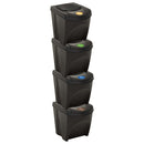 Stapelbare Mülleimer 3 Stk. 75 L