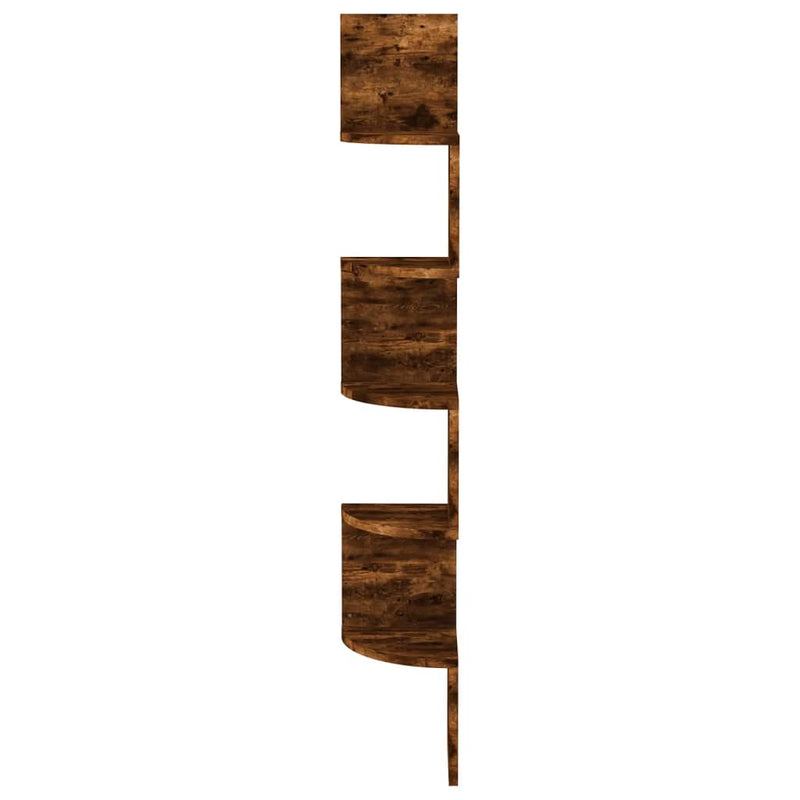 Wand-Eckregal Räuchereiche 19x19x123 cm Holzwerkstoff