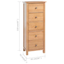Hohe Kommode Mit Schubladen 45X32X110 Cm Massivholz Eiche