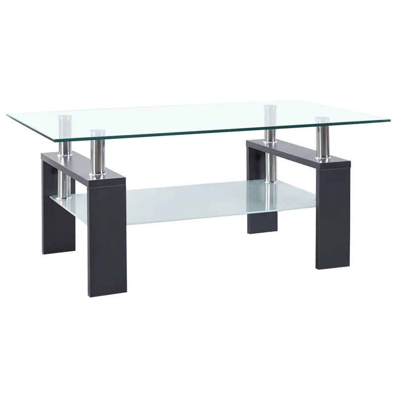 Couchtisch Grau Transparent 95x55x40 cm Hartglas