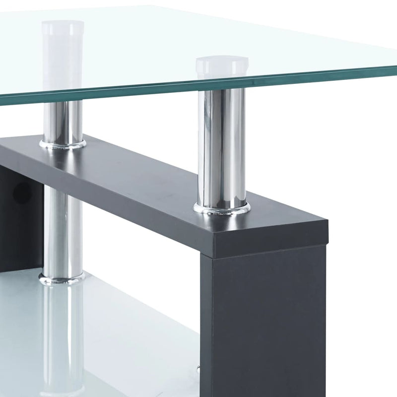 Couchtisch Grau Transparent 95x55x40 cm Hartglas