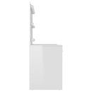 Schminktisch Led-Beleuchtung 110X55X145 Cm Mdf Glänzendes Weiß