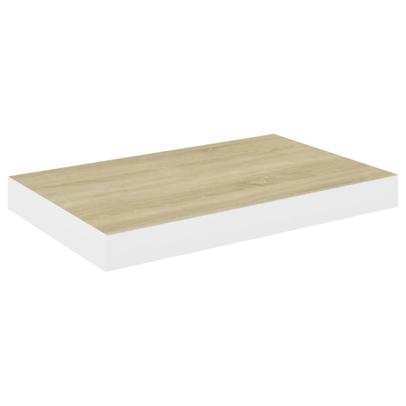 Schweberegal Eichenoptik und Weiß 40x23x3,8 cm MDF