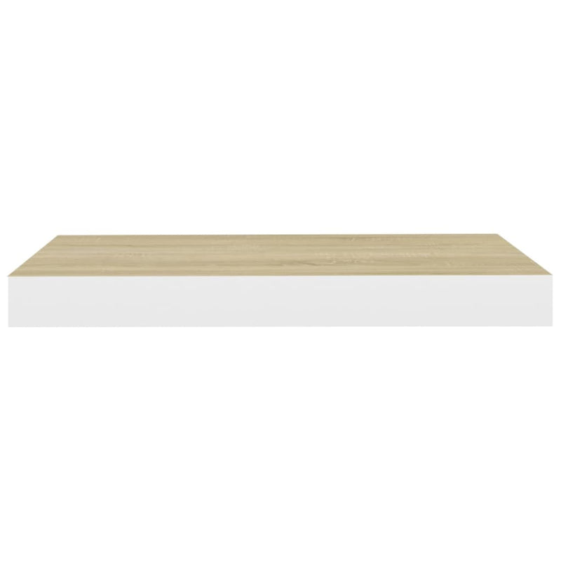 Schweberegal Eichenoptik und Weiß 40x23x3,8 cm MDF