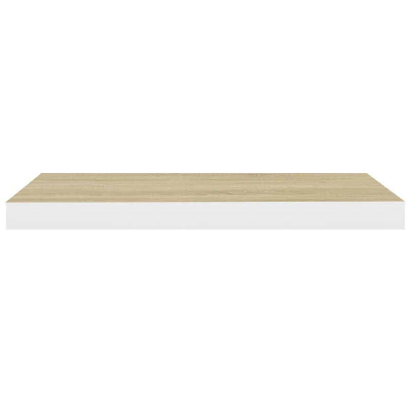 Schweberegale 4 Stk. Eichen-Optik und Weiß 60x23,5x3,8 cm MDF