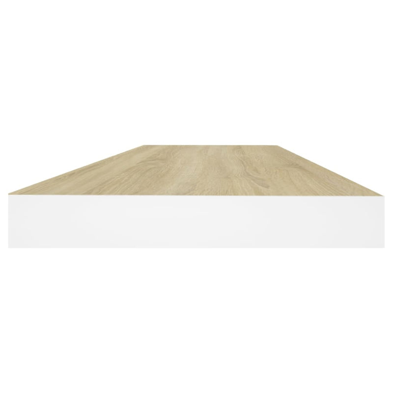 Schweberegale 4 Stk. Eichen-Optik und Weiß 60x23,5x3,8 cm MDF