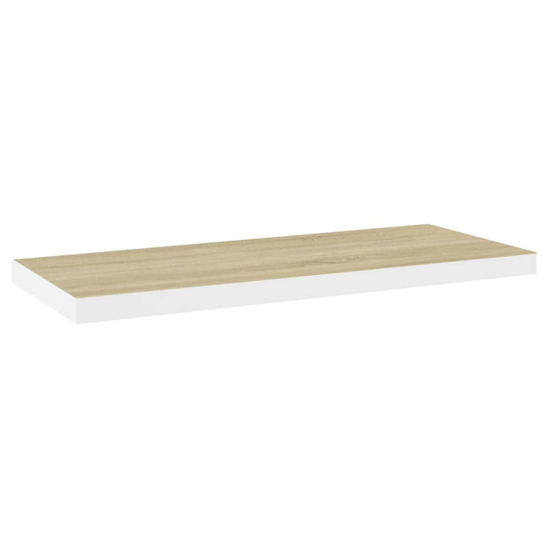 Schweberegal Eichen-Optik und Weiß 80x23,5x3,8 cm MDF