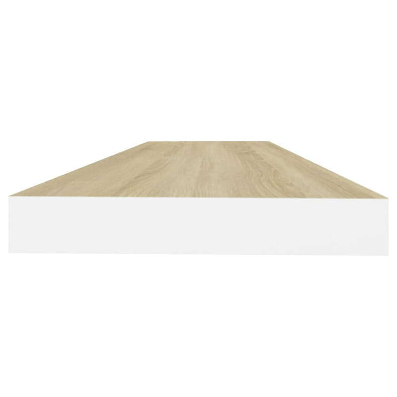 Schweberegal Eichen-Optik und Weiß 80x23,5x3,8 cm MDF