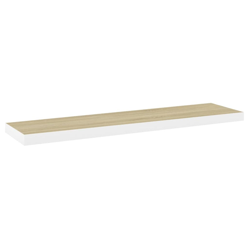 Schweberegal Eichenoptik und Weiß 90x23,5x3,8 cm MDF