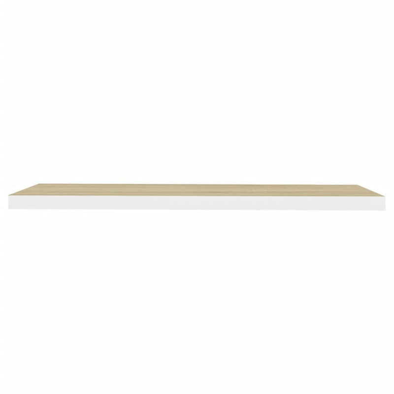 Schweberegal Eichenoptik und Weiß 90x23,5x3,8 cm MDF