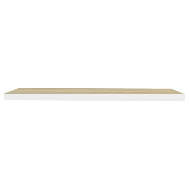 Schweberegale 4 Stk. Eiche und Weiß 90x23,5x3,8 cm MDF