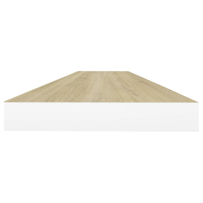 Schweberegale 4 Stk. Eiche und Weiß 90x23,5x3,8 cm MDF