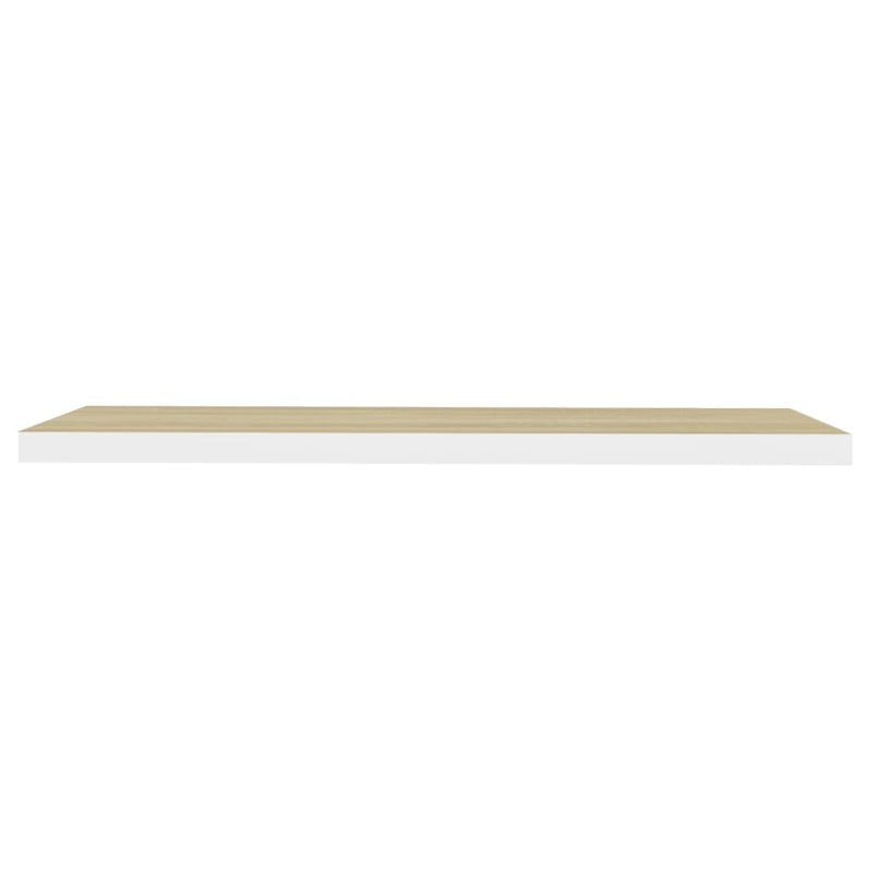 Schweberegale 4 Stk. Eichen-Optik und Weiß 120x23,5x3,8 cm MDF