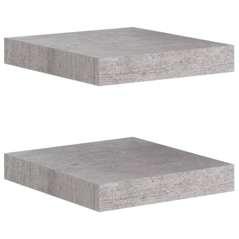 Schweberegale 2 Stk. Betongrau 23x23,5x3,8 cm MDF