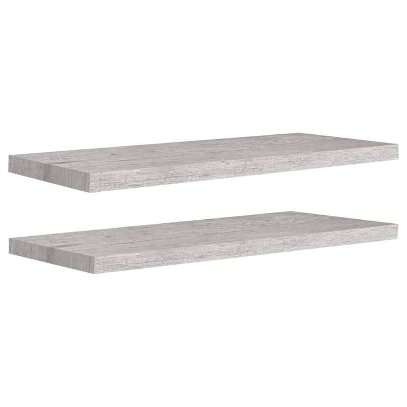 Schweberegale 2 Stk. Betongrau 80x23,5x3,8 cm MDF