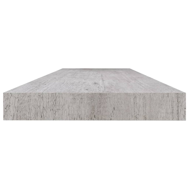 Schweberegale 2 Stk. Betongrau 120x23,5x3,8 cm MDF