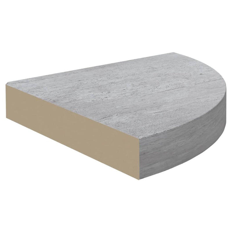 Eck-Schweberegale 2 Stk. Betongrau 25x25x3,8 cm MDF